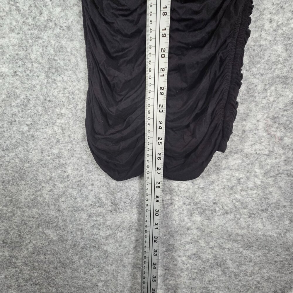 Free People Bodycon Dress Long Sleeve Mini  Rouching Mesh Detail Black Size S - Picture 4 of 8